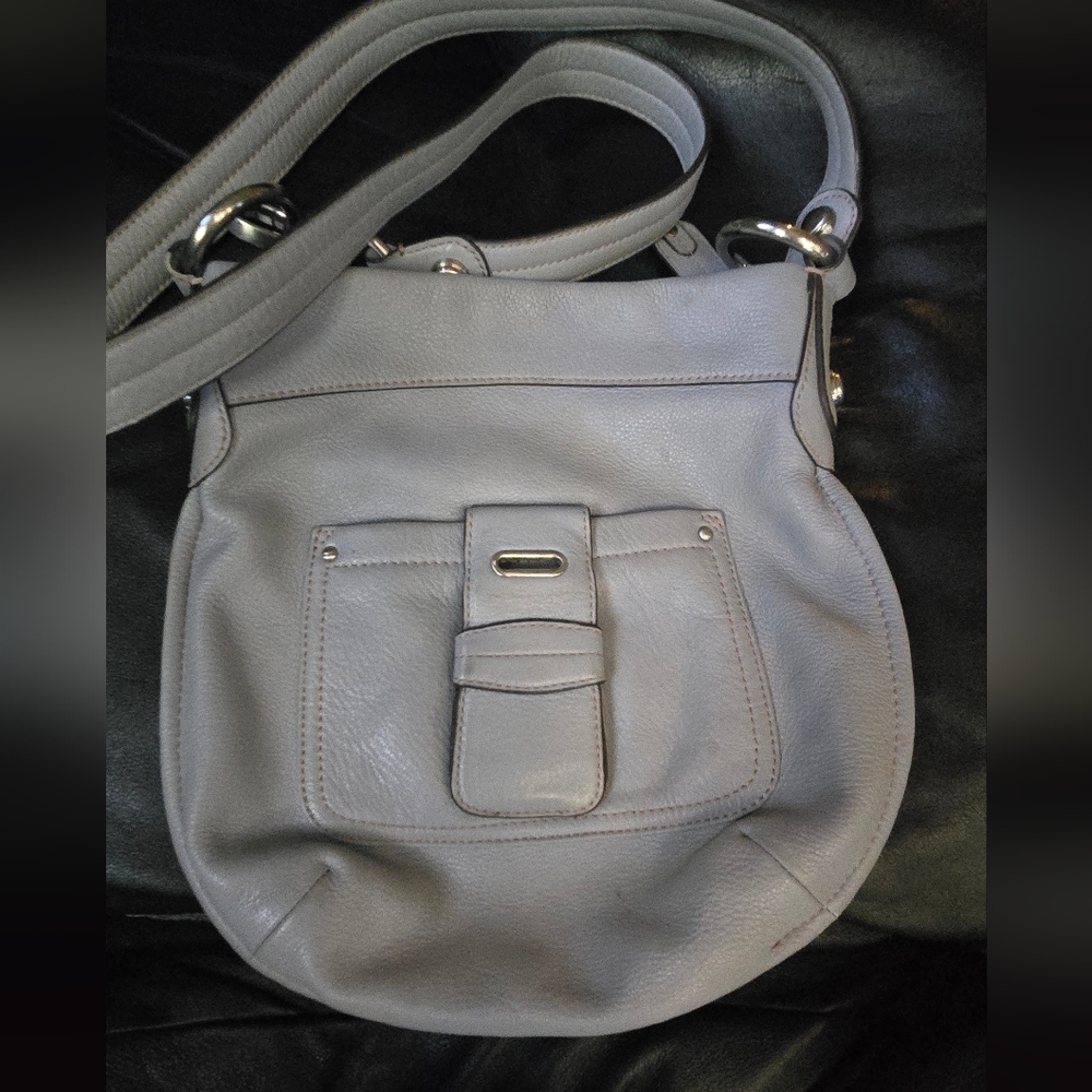B. Makowsky Gray Shoulder Bag 12"×11" - Picture 2 of 9